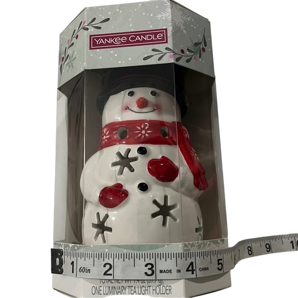 Yankee Candle Snowman 2022 Luminary Tea Light Candle Holder & Tea Lights NIP - Picture 8 of 8